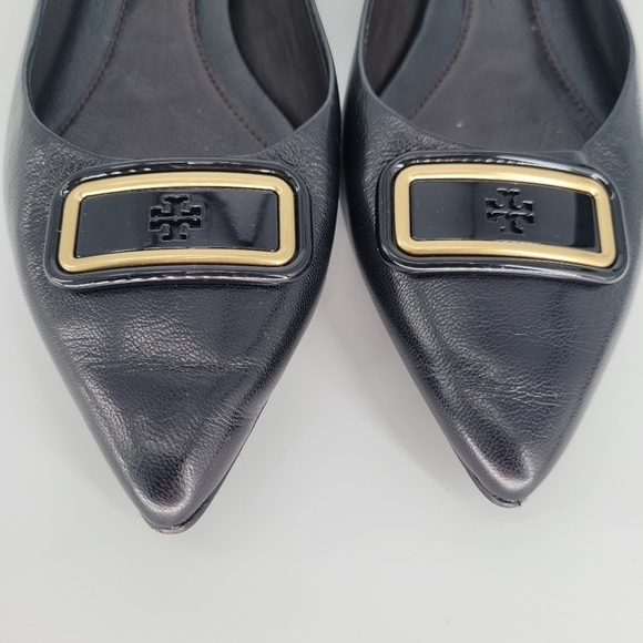 tory burch black Georgia Pointed Toe Flats slip ons loafers size 8.5 - Picture 5 of 11